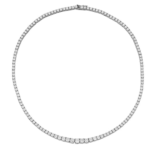 XqmarT D Farbe VVS1 Moissanit Halskette 925 Sterling Silber Damen Kettenglied Halskette Schmuck Geschenk (22 Zoll (55 cm)) von XqmarT