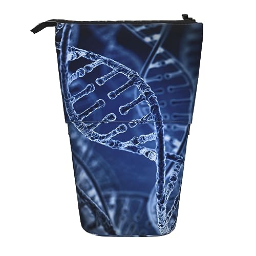 XqmarT DNA Chain Fotodruck-Teleskop-Federmäppchen, Ständer-Stifthalter mit Reißverschluss, Make-up-Tasche, Bleistiftbeutel, Stifttasche von XqmarT