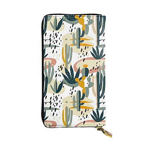 XqmarT Desert Cactus Wallets, große Kapazität, für Herren und Damen, Geldbörsen, Kreditkarten, Mikrofaser-Leder-Geldbörse von XqmarT