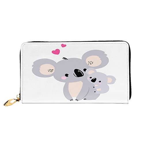 XqmarT Loving Mother Koala-Geldbörsen, große Kapazität, für Männer und Frauen, Geldbörsen, Kreditkarten, Mikrofaser-Leder-Geldbörse von XqmarT