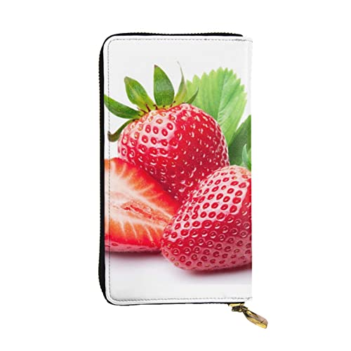 XqmarT Strawberry Wallets, große Kapazität, für Herren und Damen, Geldbörsen, Kreditkarten, Mikrofaser-Leder-Geldbörse von XqmarT