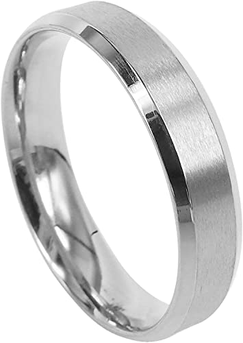 XqmarT Verstellbarer Damenring aus Sterlingsilber, Titanring für Damen, silberfarben, matt, Ehering, Jahrestag, Verlobungsring, Valentinstagsgeschenk, 5 mm (Größe: S 1/2) () von XqmarT