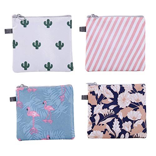 Xrten 4 Stücke Damen Portemonnaie Kinder Geldbeutel Kleingeldbörse Mädchen Tampon Aufbewahrung Paket von Xrten