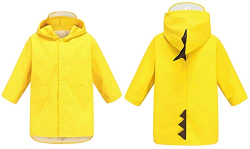 Xrten Kinder Regencape mit Kapuze, Unisex Regenjacke Unisex Regenjacke für Jungen Mädchen(Dinosaurier) von Xrten