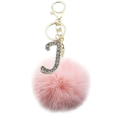 Xsclpomddy Pom Poms Schlüsselanhänger künstliche weiche Kaninchenhaar Taschenanhänger mit Goldene Anfangsbuchstaben A-Z für Handtasche,pink J Xsclpomddy Pom Poms Schlüsselanhänger künstliche weiche Kaninchenhaar Taschenanhänger mit Goldene Anfangsbuchstaben A-Z für Handtasche,pink J von Xsclpomddy
