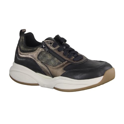 Xsensible SWX19 Black Combi (schwarz) - sportlicher Schnürschuh - Damenschuhe Bequeme Schnürschuhe, Schwarz, Leder/Textil (Stretch) von Xsensible