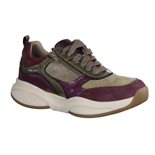 Xsensible SWX19 Burgundy Combi (Violett) - sportlicher Schnürschuh - Damenschuhe Bequeme Schnürschuhe, Mehrfarbig, Leder/Textil (Stretch), Gr. 42 EU von Xsensible