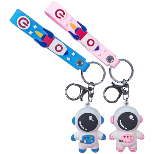 Xsybegdlk 2 Stücke Astronaut Schlüsselbund Schlüsselring, Astronautenförmige Schlüsselanhänger, Cartoon Astronaut Schlüsselanhänger personalisiert Auto für Rucksäcke Anhänger Auto von Xsybegdlk