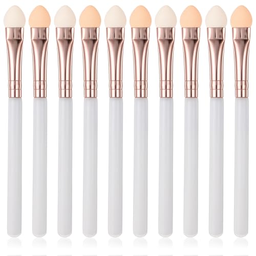 10 Stück Schwamm Lidschatten Applikator Lidschatten-Pinsel-Set Augen Make up Pinsel Set Doppelseitige Wiederverwendbar Waschbar Lidschatten-Makeup-Applikator-Tool Lidschatten Applikator Zauberstab von Xthrotsenk