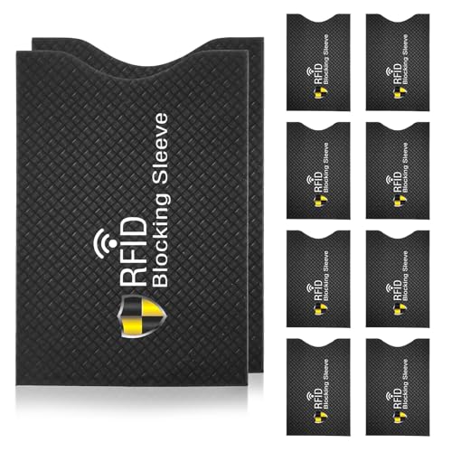 RFID-blockierende Hüllen (8 Kreditkarten- und 2 Reisepasshüllen), Diebstahlschutz, RFID-Blocker-Sets, Kreditkartenschutz für Taschen und Geldbörsen, Zahndiebstahlschutz, sichere Hüllen für Reisen, 10 von Xthrotsenk