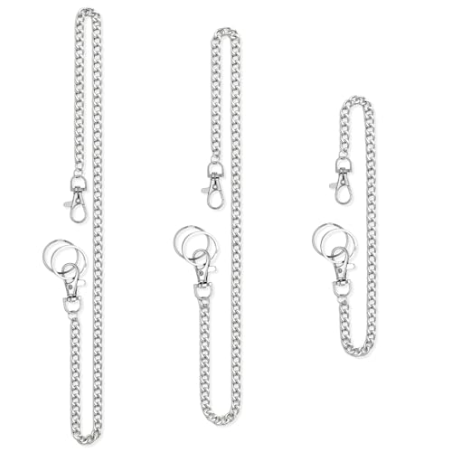 Xthrotsenk 3 Stück Punk Hose Kette Hip Hop Wallet Chain Jeanskette Hose Kettes Schlüsselanhänger Kettes für Hosen für Männer, Frauen DIY Tascheherstellung von Xthrotsenk