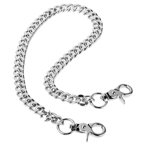 Punk Hose Kette Taschenkette Hip Hop Handtasche Kette SilberGoth Accessories Pants Chain Metall Heavy Duty Brieftasche Kettefür Jeans Brieftaschen Herren Damen von Xthrotsenk