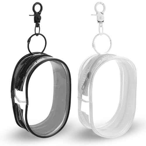 Xthrotsenk Transparente Make-up-Tasche, tragbar, Reise-Make-up-Tasche mit Reißverschluss, wasserdichte Taschen, Mini-Lippenstift-Tasche für Damen, Datenkabel-Organizer (schwarz und weiß), 2 Stück von Xthrotsenk