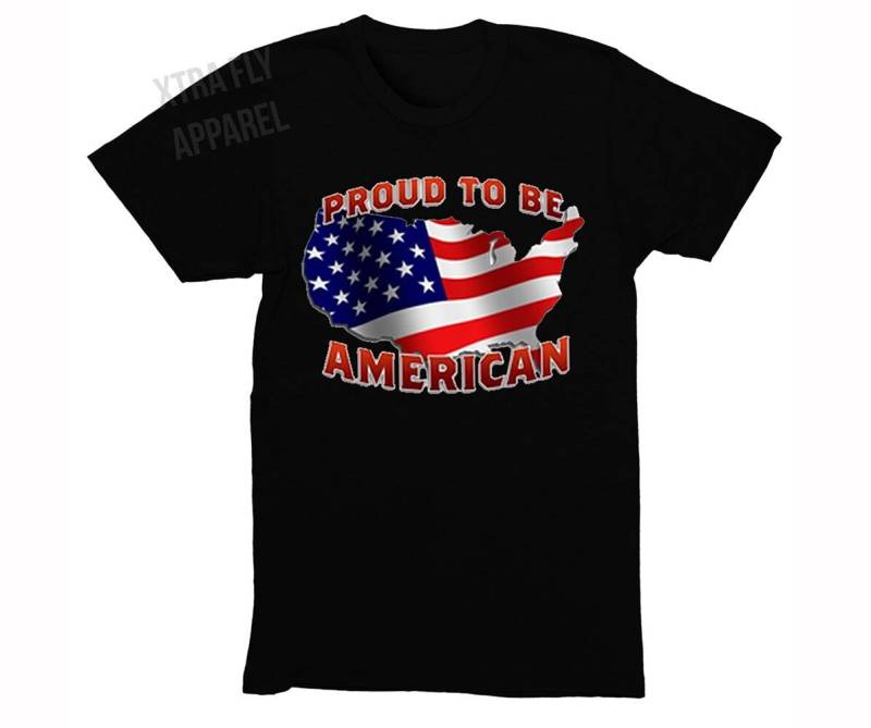 American Flag Distressed Proud 4. Juli T-Shirt Kleidung Usa Pride Shirt Schwarz von XtraFlyApparel