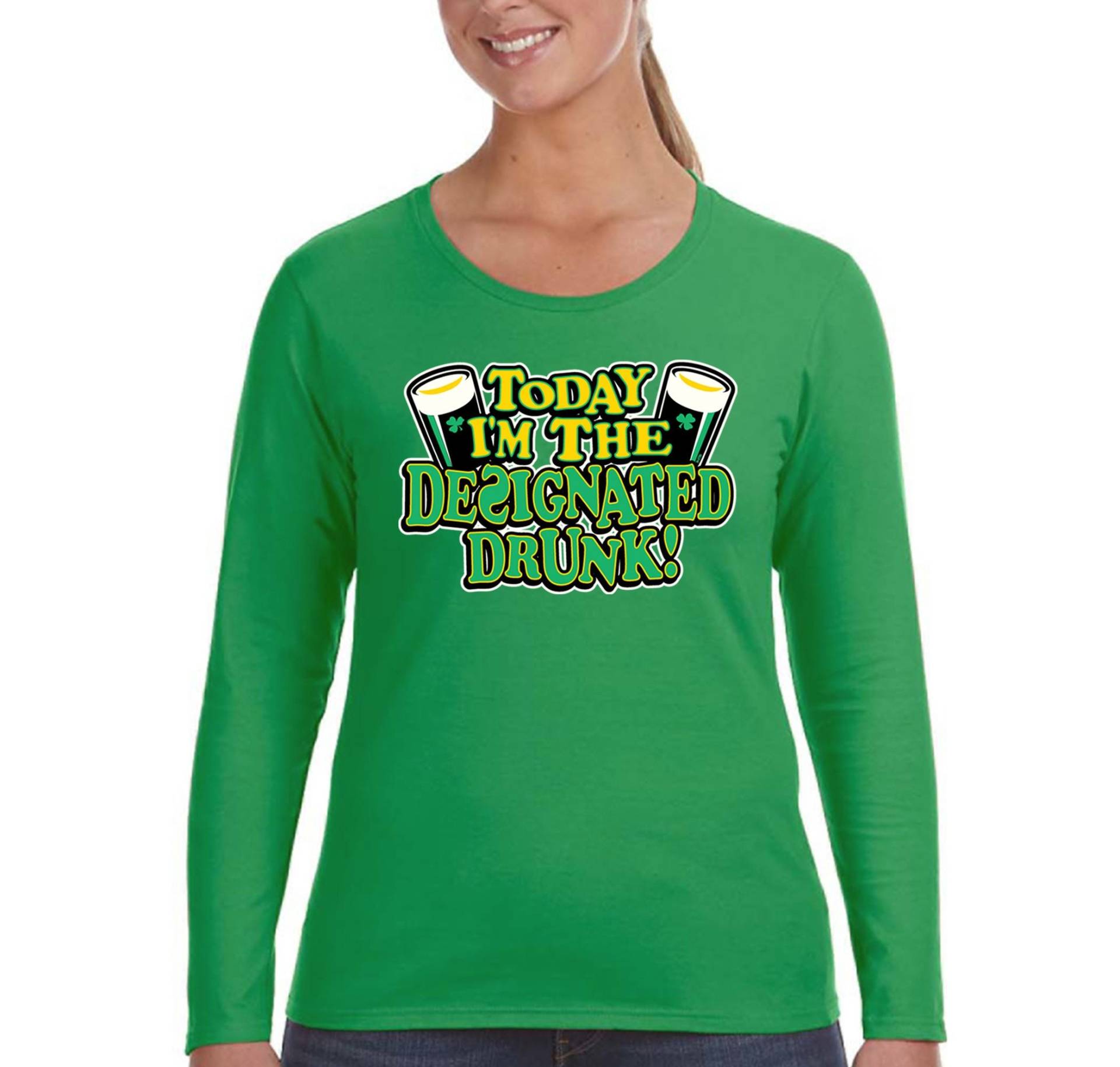 Betrunkenes Irish Funny Bier St. Patrick Es Day Langarm T-Shirt von XtraFlyApparel