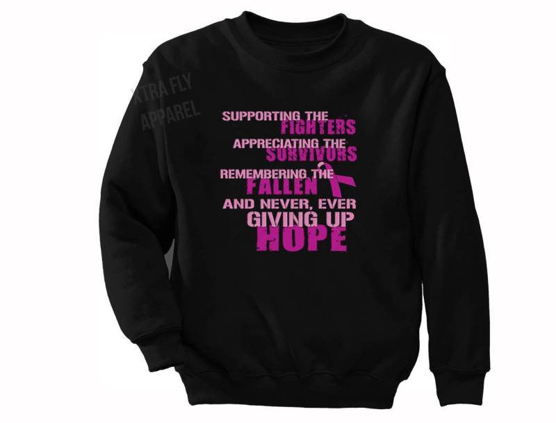 Brustkrebs Bewusstsein Wertschätzen Remember Hope Fallen Pink Band Survivor Männer Damen Sweatshirt von XtraFlyApparel