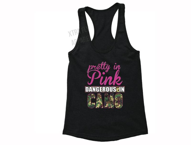 Brustkrebs Bewusstseinsband Damen Tanktops, Hübsche in Rosa Grafik Krebs Kämpfer Geschenk, Kampf Shirt von XtraFlyApparel
