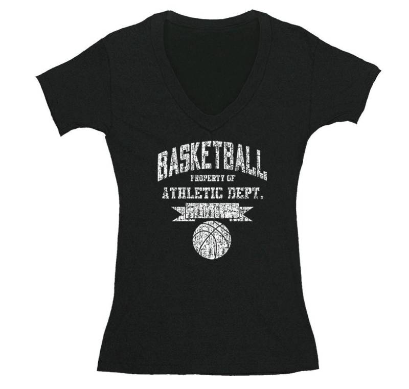 Damen Basketball Eigentum Von Athletic Dept. Sport Fan Play Game Day Team Geschenk Slam Dunk Score Hoop Court V-Neck T-Shirt von XtraFlyApparel