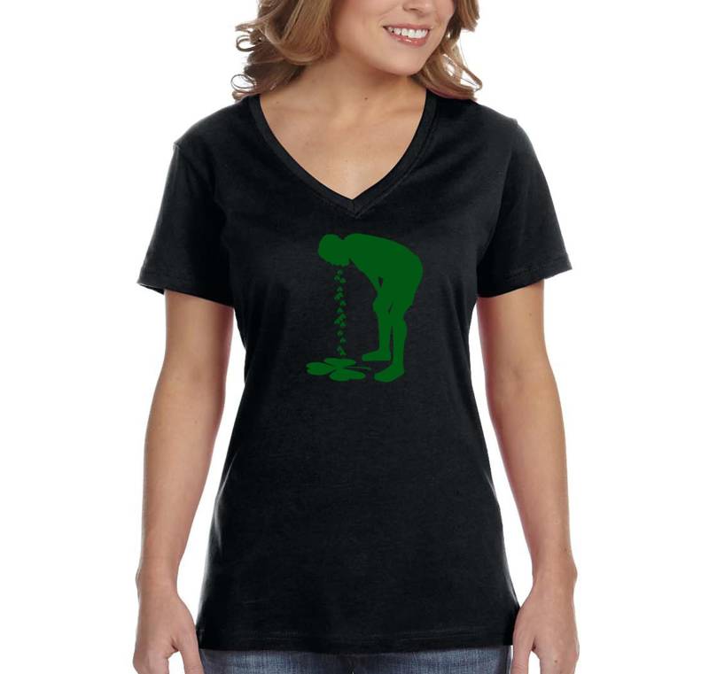 Frauen Kerl Clovers Irish St. Patrick Es Day Trink Bier Kleeblatt Lustige Party Shenanigans V-Ausschnitt T-Shirt von XtraFlyApparel