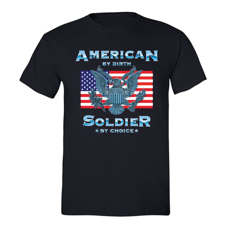 Herren American By Birth Soldat T-Shirt Memorial Military Army Usa Crewneck von XtraFlyApparel