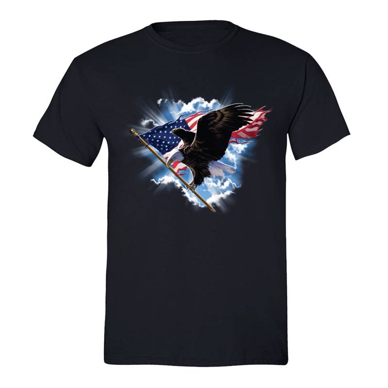 Herren American Flag Distressed Eagle Waving 4. Juli T-Shirt Bekleidung Usa Pride Independence Day Geschenk Crewneck T-Shirt von XtraFlyApparel