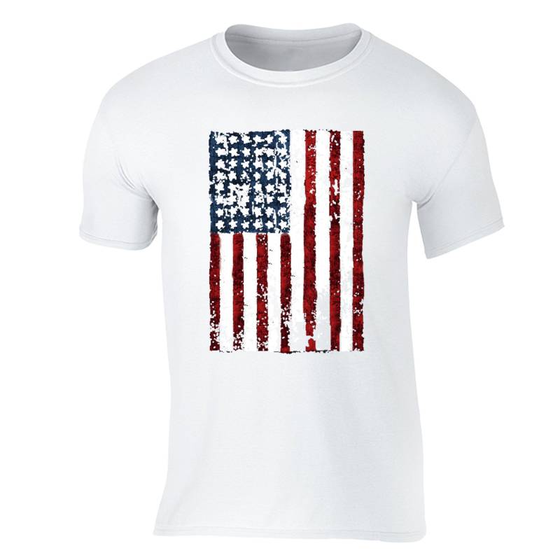 Herren American Flag Vertikal Hängend Distressed 4. Juli T-Shirt Usa Pride Geschenk Crewneck von XtraFlyApparel