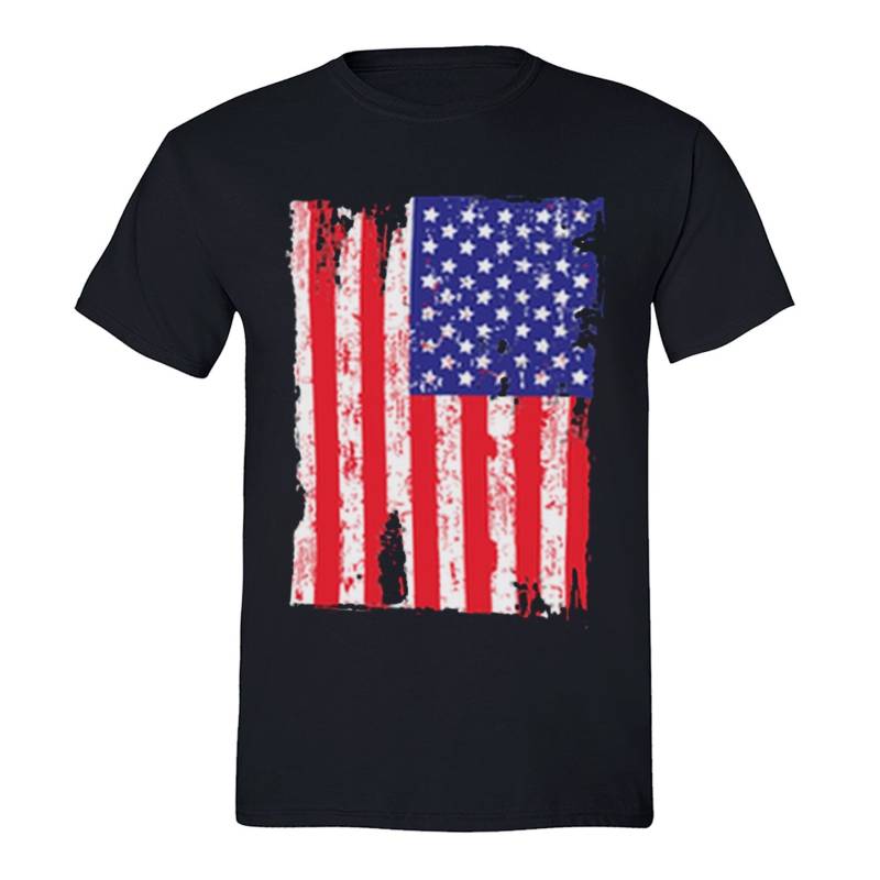 Herren American Flag Vertikal Hängend Distressed 4. Juli T-Shirt Usa Pride Geschenk Crewneck von XtraFlyApparel