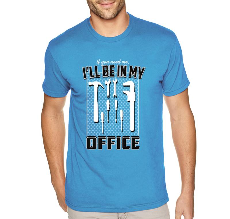 Herren I Will Be in My Office Mechanic Tools Papa Vatertag Lustige Geburtstag Mann Opa Crewneck T-Shirt von XtraFlyApparel