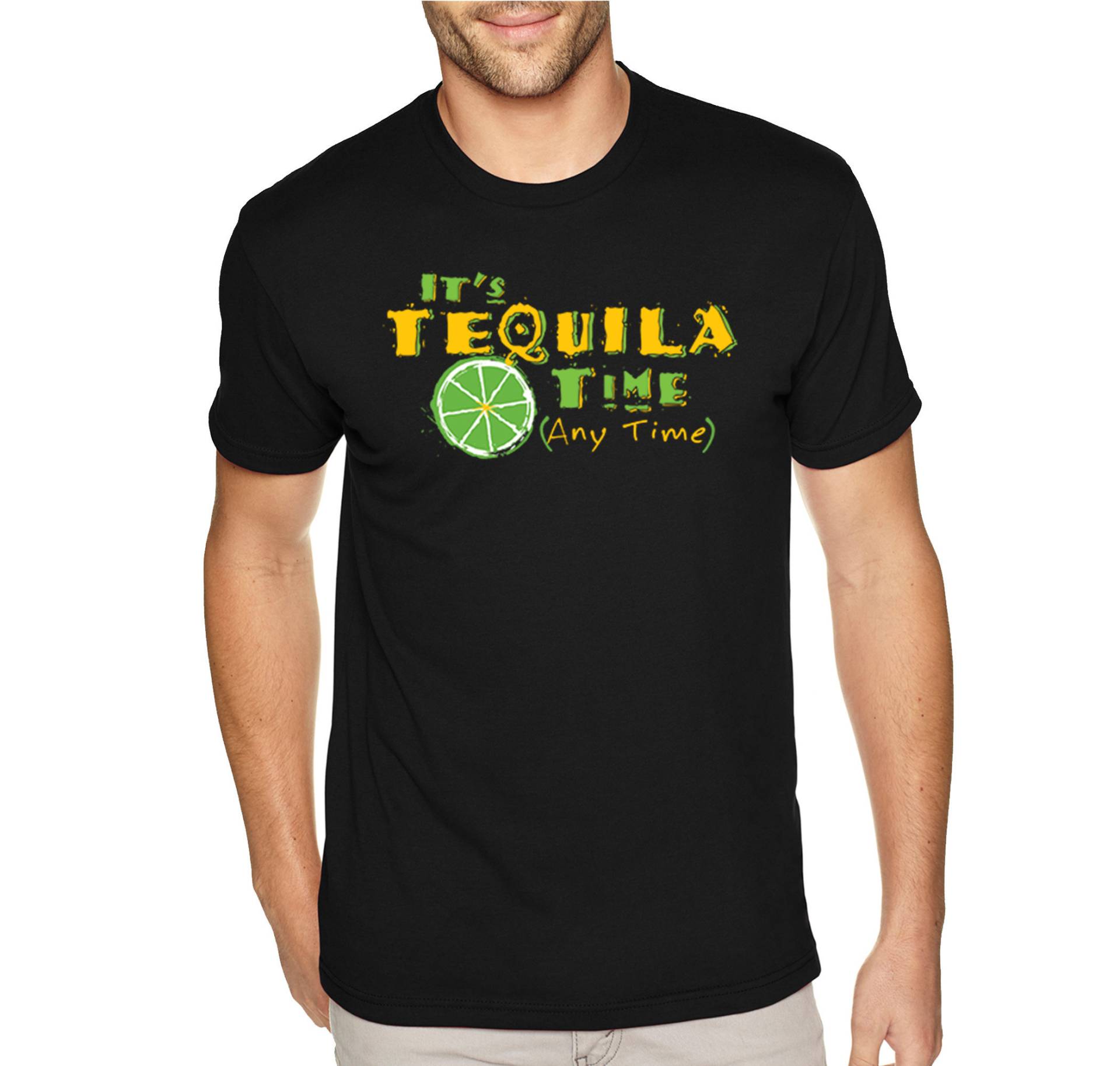 Herren It Es Tequila Time Anytime Cinco De Mayo Spring Break Crewneck Kurzärmeliges T-Shirt Geburtstagsgeschenk Trinksommer Party von XtraFlyApparel