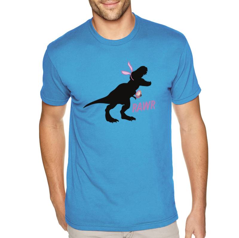Herren Rawr T-Rex Dinosaurier Ostern Urlaub Crewneck Kurzärmeliges T-Shirt Hase Lustige Eiersuche Frühling Geschenk Süßes von XtraFlyApparel