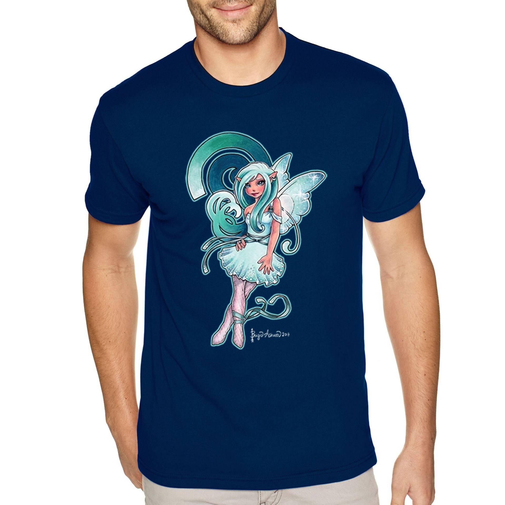 Herren T-Shirt Spirale Fee Sprite Pixie Elfe Spirit Magie Zauberhaft Fabelwesen Fantasy Legendäre Folklore Crewneck von XtraFlyApparel