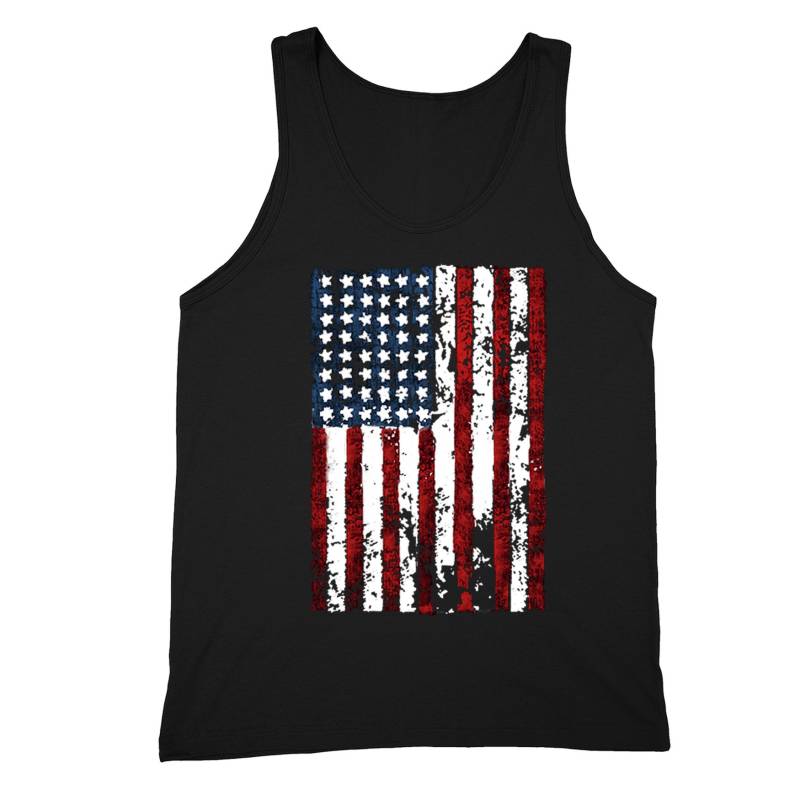 Herren Tank American Flag Vertikal Hängend Distressed 4. Juli T-Shirt Usa Pride Geschenk Tanktop von XtraFlyApparel