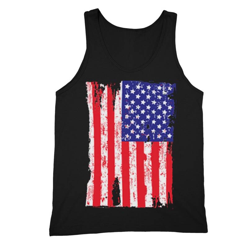 Herren Tank American Flag Vertikal Hängend Distressed 4. Juli T-Shirt Usa Pride Geschenk Tanktop von XtraFlyApparel