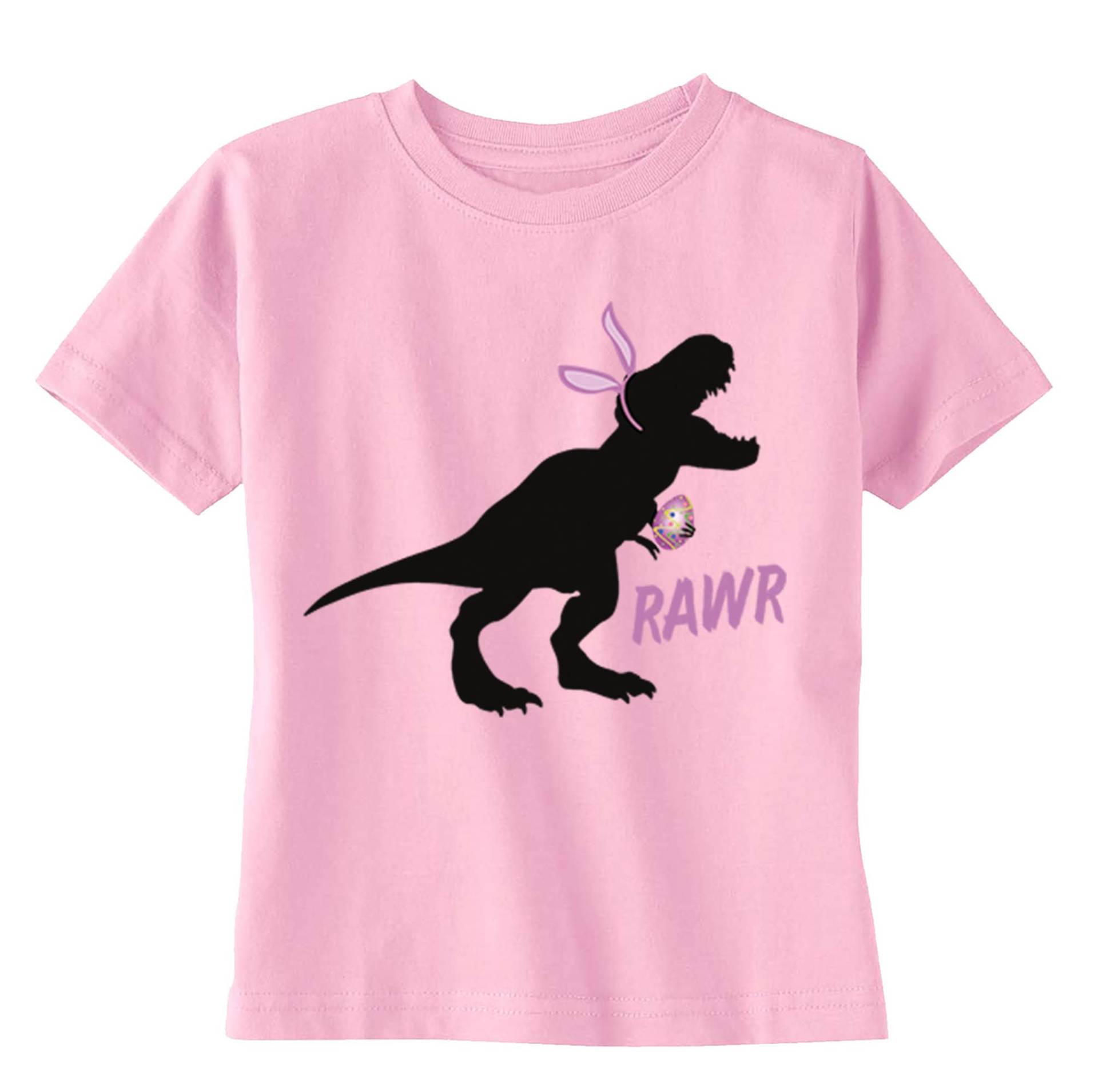 Jugend Rohling T-Rex Dinosaurier Ostern Urlaub Crewneck Kurzärmeliges T-Shirt Hase Lustige Eiersuche Frühling Geschenk Süßes von XtraFlyApparel