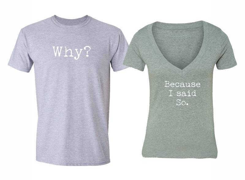 Kostenloser Versand Damen Passende Paare Familienhemden Warum, Weil Ich So V-Neck + Crewneck T-Shirts Grau Gesagt Habe von XtraFlyApparel