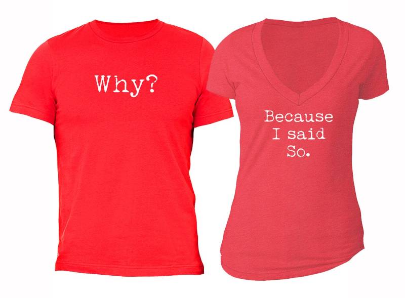 Kostenloser Versand Damen Passende Paare Familienhemden Warum, Weil Ich So V-Neck + Crewneck T-Shirts Rot Gesagt Habe von XtraFlyApparel