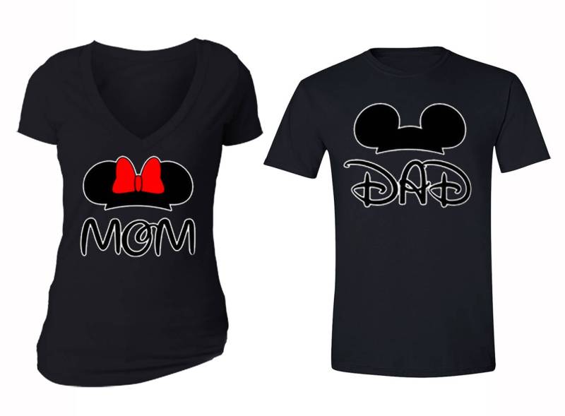 Kostenloser Versand Passende Paare Familie Mama Papa Liebe Passendes Paar Männer Frauen Crewneck V-Ausschnitt T-Shirt Schwarz von XtraFlyApparel