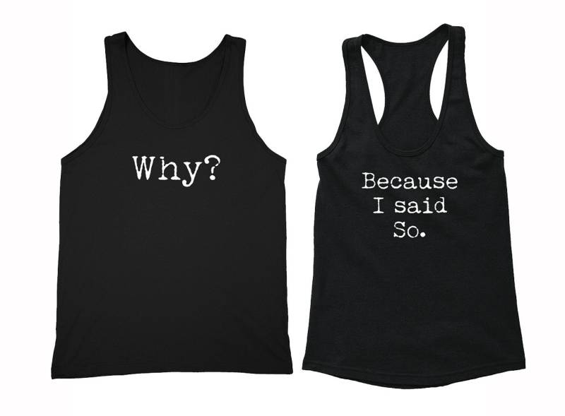 Kostenloser Versand Passender Paare Familienpanzer Warum, Weil Ich So Racerback + Tanktop Schwarz Gesagt Habe von XtraFlyApparel