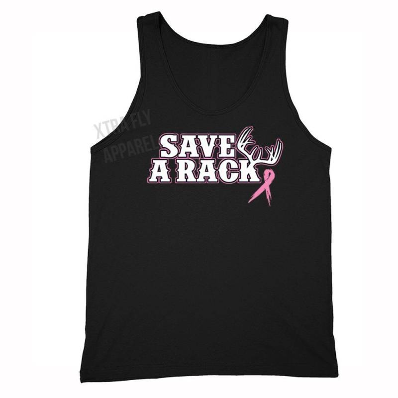 Männer Brustkrebs Bewusstsein Oktober Save A Rack Pink Support Ribbon Survivor Tanktop T-Shirt von XtraFlyApparel