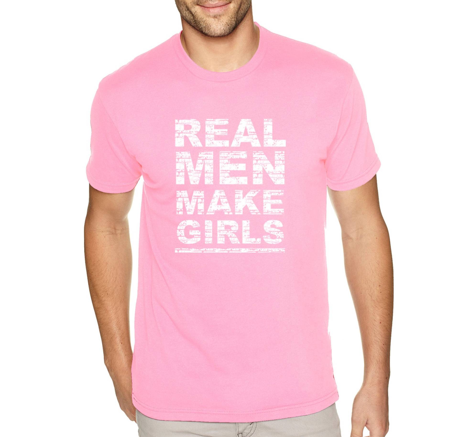 Männer Echte Machen Mädchen Papa Leben Vatertag Lustige Geburtstag Mann Opa Großvater Crewneck T-Shirt von XtraFlyApparel