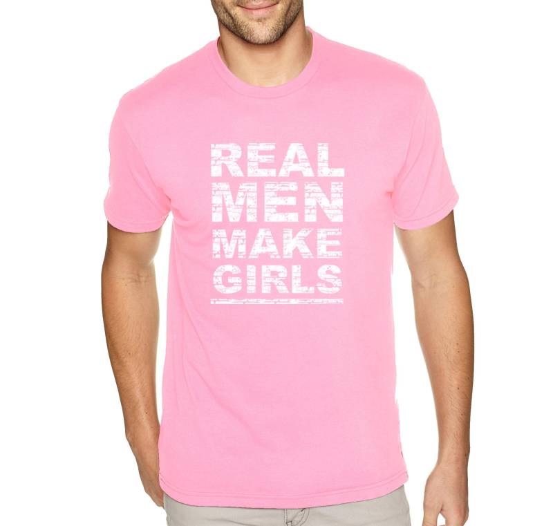 Männer Echte Machen Mädchen Papa Leben Vatertag Lustige Geburtstag Mann Opa Großvater Crewneck T-Shirt von XtraFlyApparel