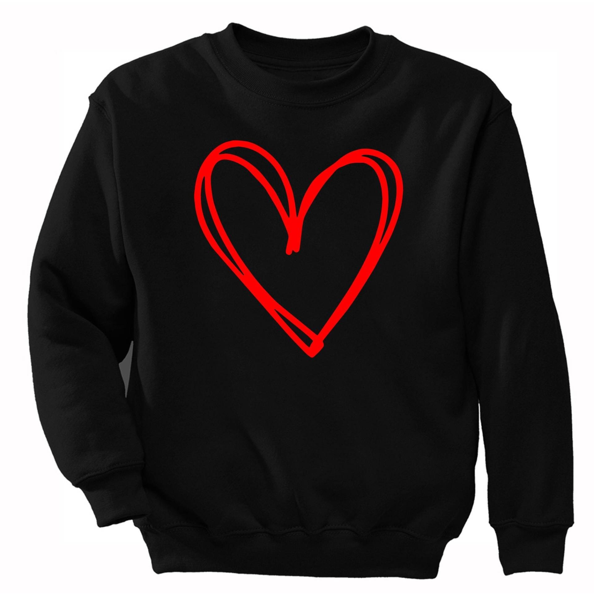 Männer Frauenherz Valentinstag Liebe Familie Paare Happy Anniversary Frau Ehemann Freund Freundin Bae Mom Sweatshirt von XtraFlyApparel