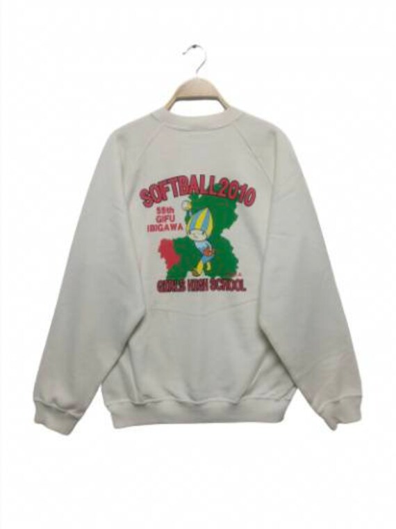 Asics Softball 2010 Mädchen High School Weiß Sweatshirt Crewneck/55. Gifu Ibigawa L Größe von XtraTopStore