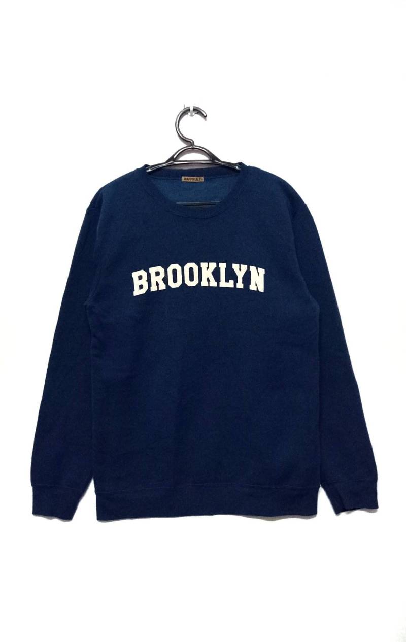 Jahrgang Brooklyn Spellout Sweatshirt Crewneck Raffrule Tag Größe Ll von XtraTopStore