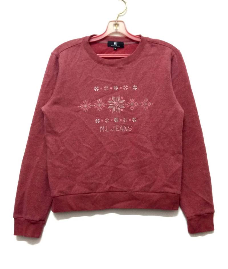 Jahrgang Michiko London Jeans Sweatshirt Crewneck Pullover Rosa Farbe M Größe von XtraTopStore