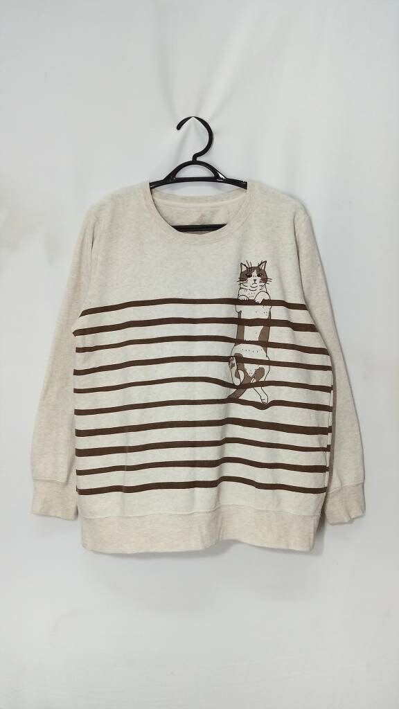 Nekotsubo Produkt Sweatshirt Zeichnung Katze Klettern Den Zaun 3L Größe von XtraTopStore