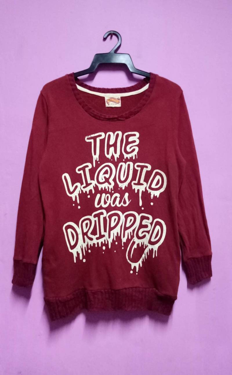 Vintage 90Er Jahre Hören Heartbeat Sweatshirt Flüssigkeit Dripped Spellout Crewneck Jumper M Größe Vintage 90Er Jahre Hören Heartbeat Sweatshirt Flüssigkeit Dripped Spellout Crewneck Jumper M Größe von XtraTopStore