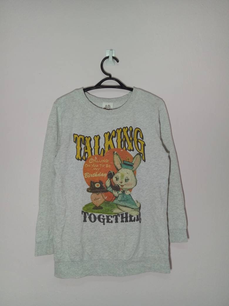 Vintage Cartoon Charakter Talking Together Buch Steil Aus Crewneck Schöne Zustand von XtraTopStore