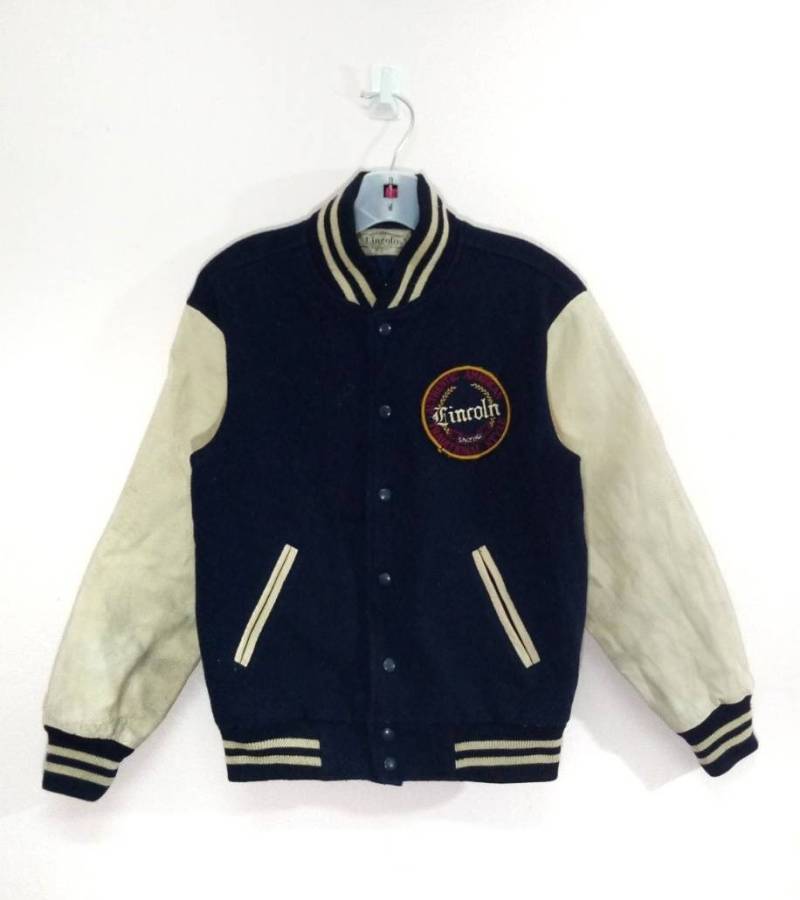 Vintage Lincoln Traditional Style Varsity Letterman Jacke Leder Tasche von XtraTopStore