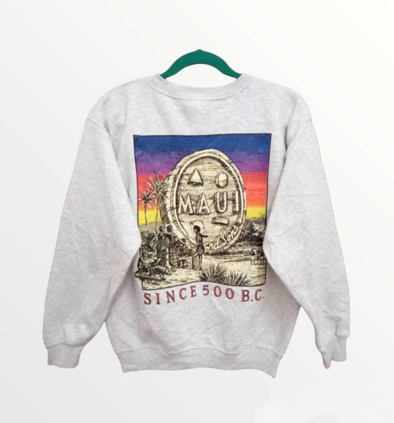 Vintage Maui & Sons 1991 Big Print Sweatshirt Spell Out Crewneck Verynice Cond von XtraTopStore
